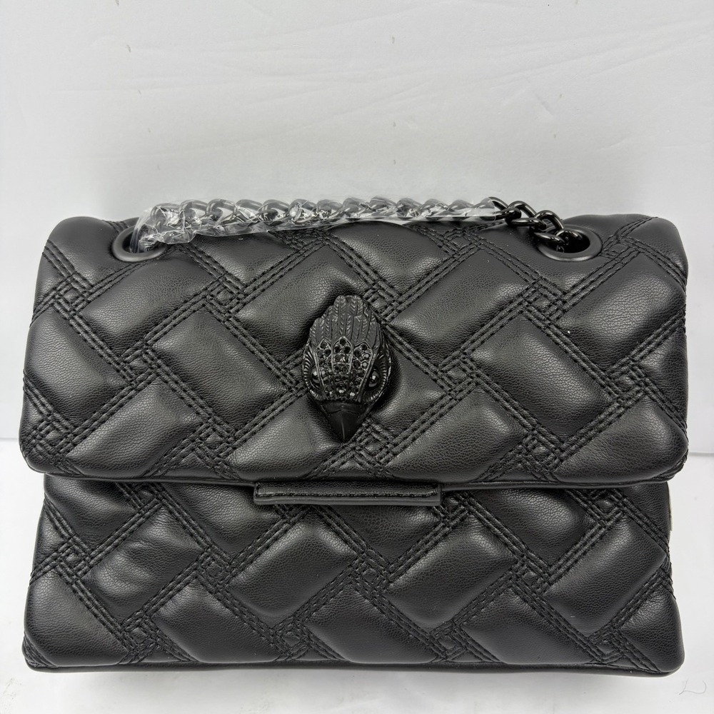 Kurt Geiger London Kensington Mini Quilted Leather Shoulder Crossbody Bag Black
